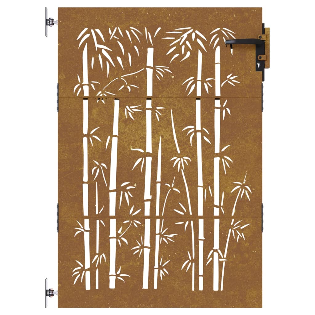 Garden Gate 85x150 cm Corten Steel Bamboo Design