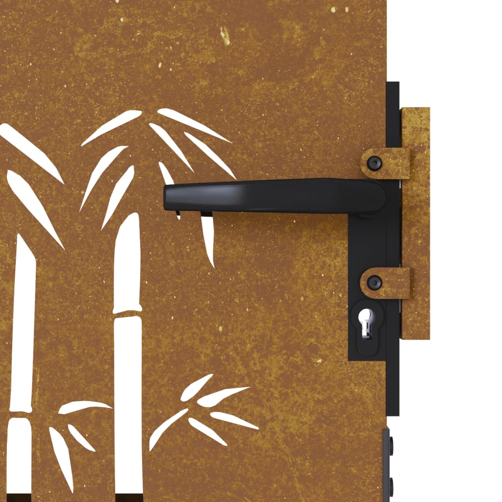 Garden Gate 85x150 cm Corten Steel Bamboo Design