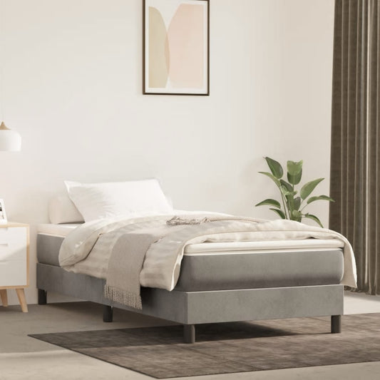 Bed Frame without Mattress Light Grey Single Velvet (UK/IE/FI/NO only)