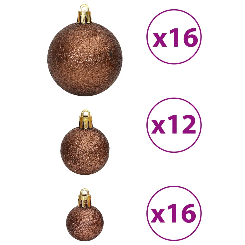 Christmas Baubles 100 pcs Brown 3 / 4 / 6 cm