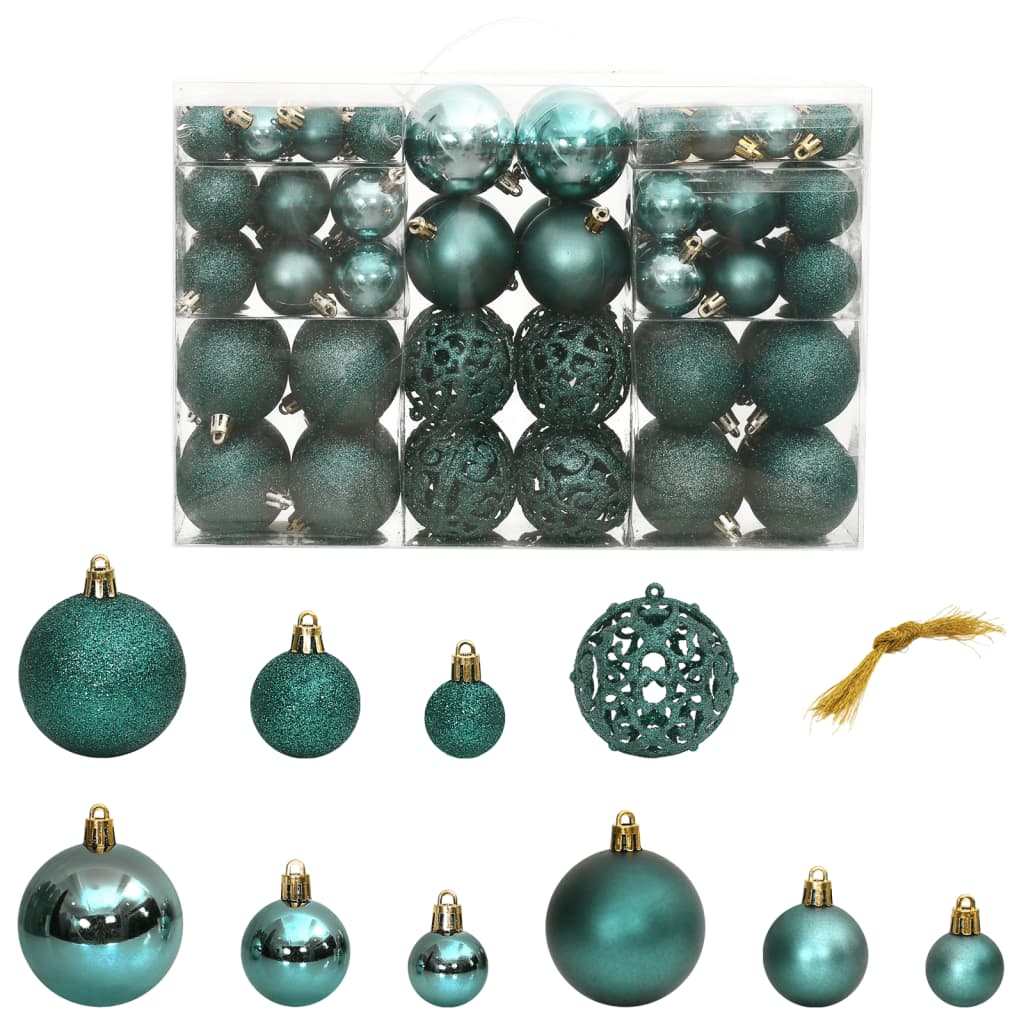 Christmas Baubles 100 pcs Green 3 / 4 / 6 cm