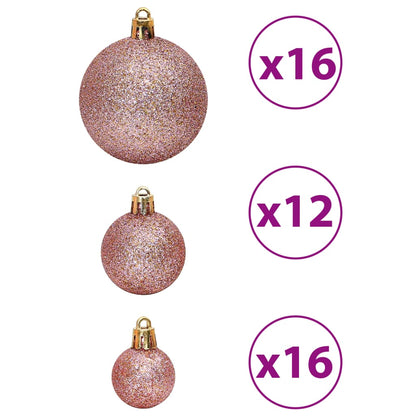 Christmas Baubles 100 pcs Pink and Rose 3 / 4 / 6 cm