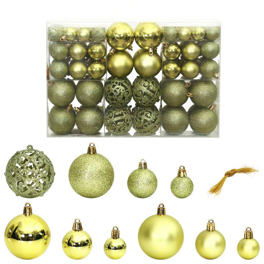 Christmas Baubles 100 pcs Light Green 3 / 4 / 6 cm