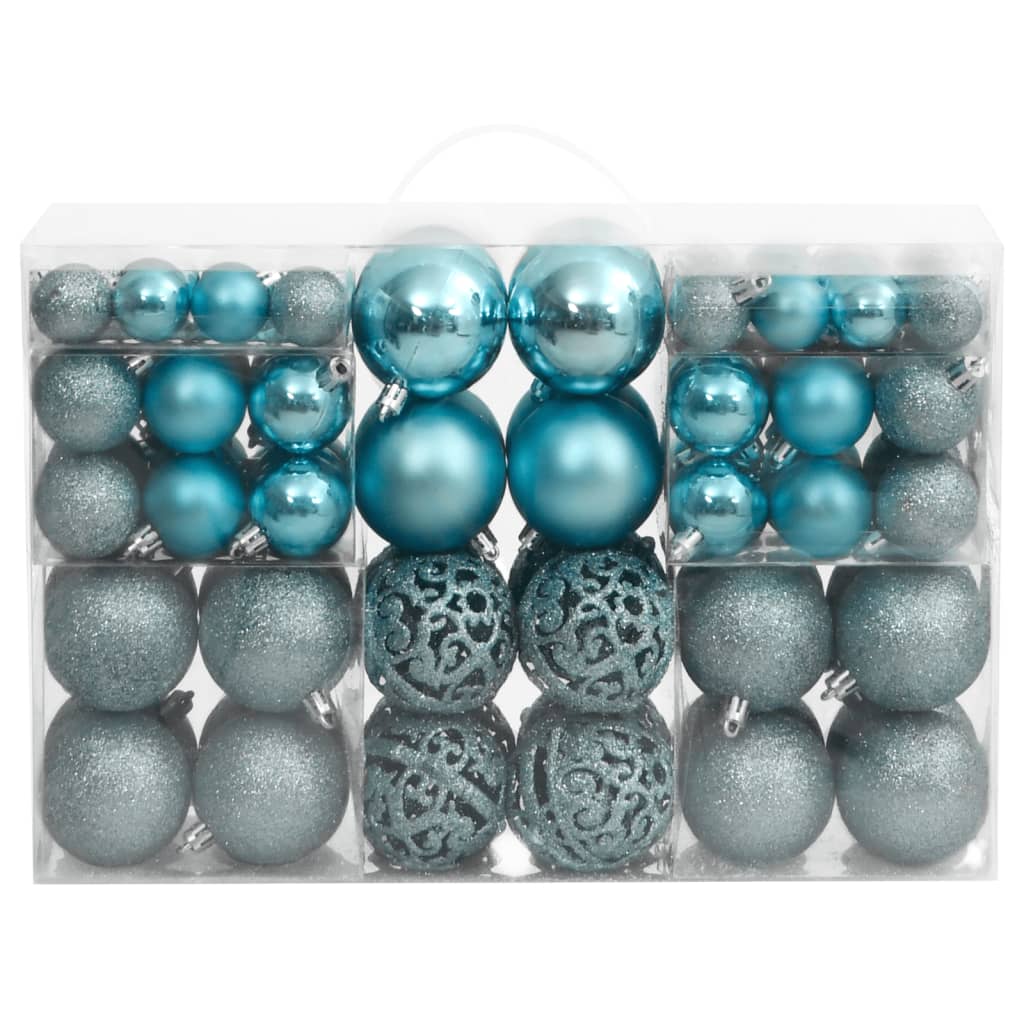 Christmas Baubles 100 pcs Turquoise 3 / 4 / 6 cm