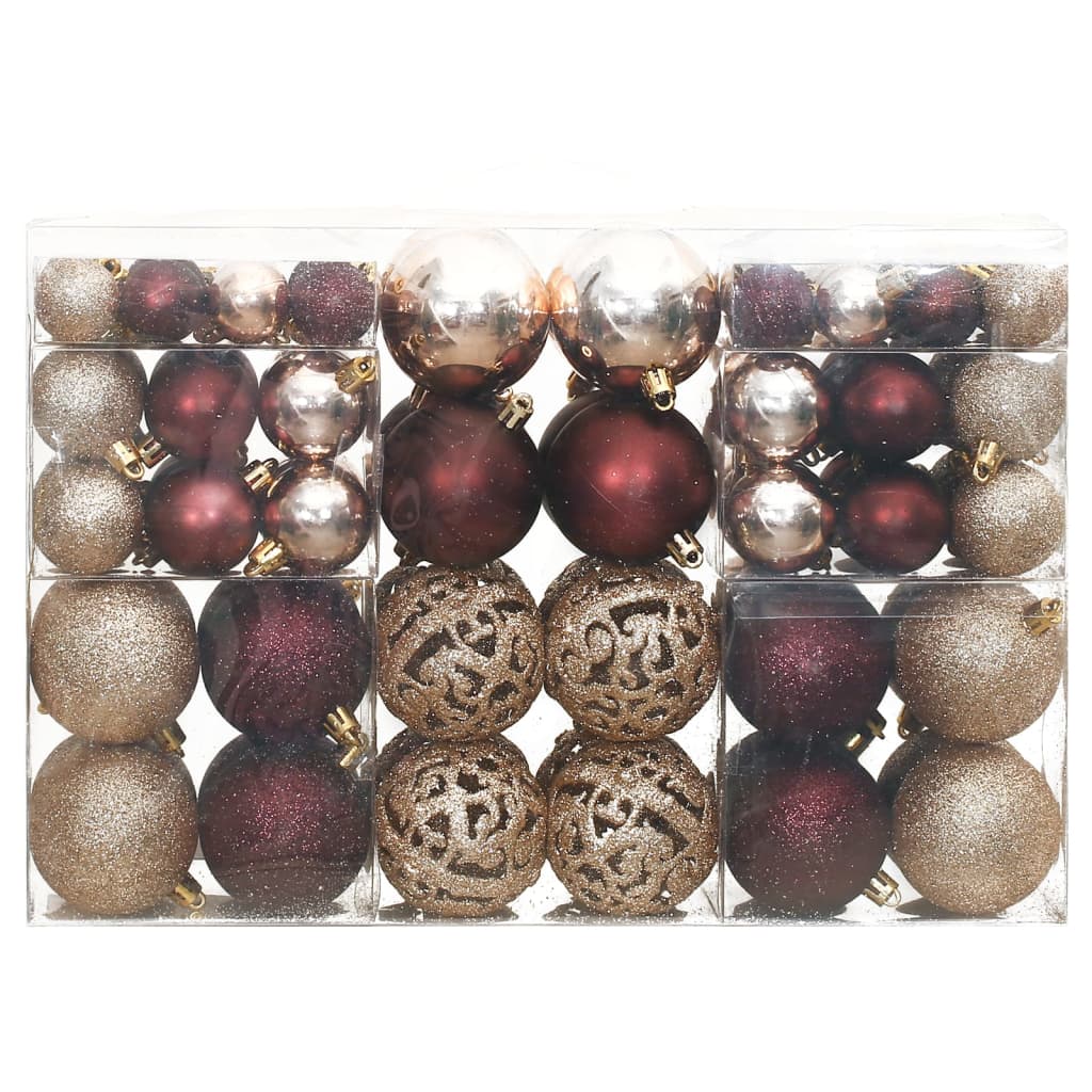 Christmas Baubles 100 pcs Champagne and Brown 3 / 4 / 6 cm