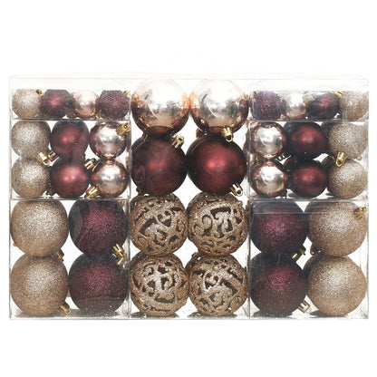 Christmas Baubles 100 pcs Champagne and Brown 3 / 4 / 6 cm