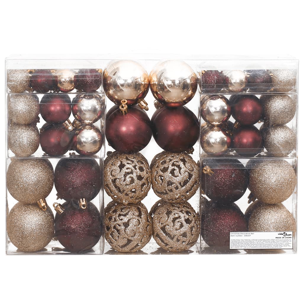 Christmas Baubles 100 pcs Champagne and Brown 3 / 4 / 6 cm