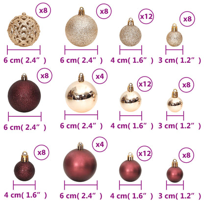 Christmas Baubles 100 pcs Champagne and Brown 3 / 4 / 6 cm