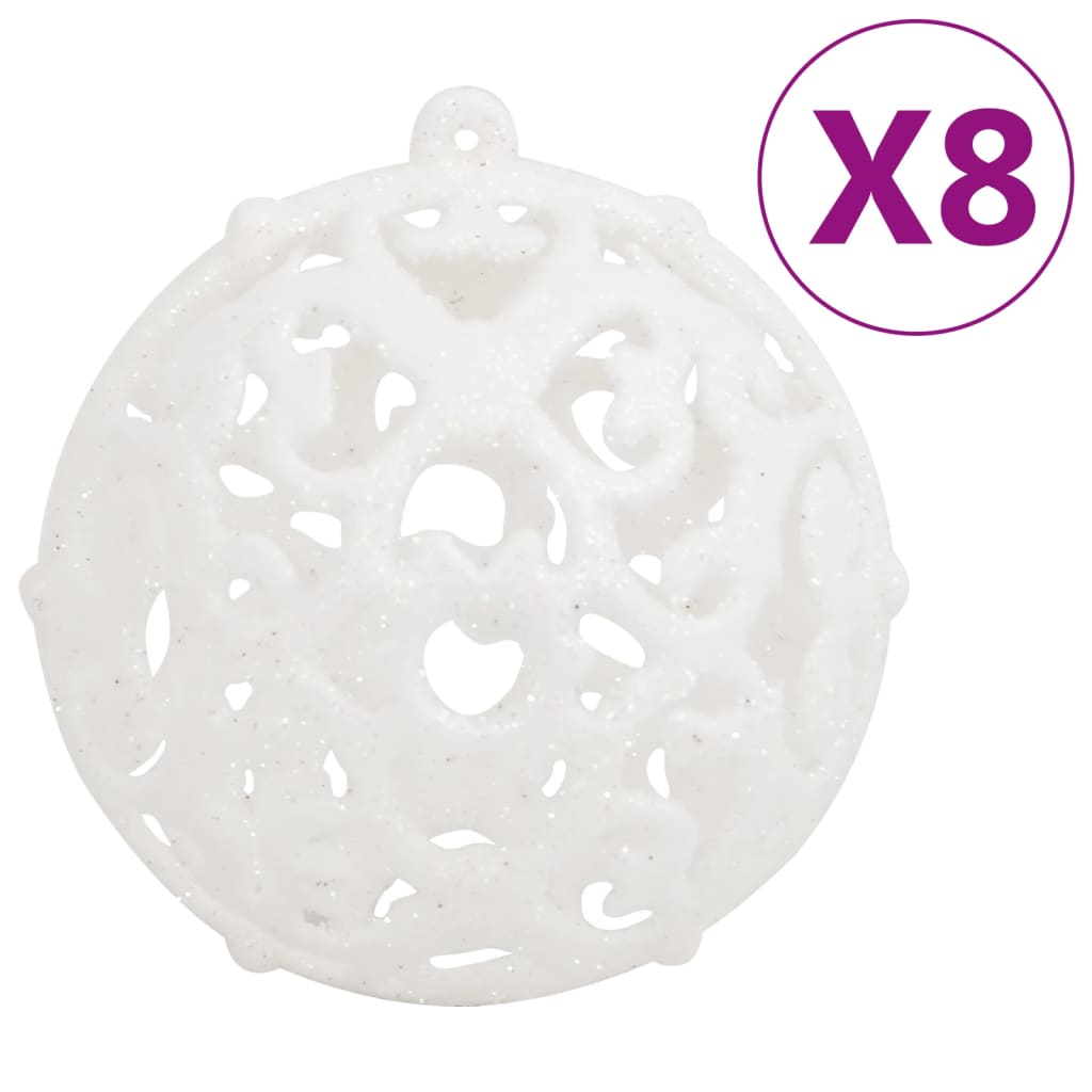 111 Piece Christmas Bauble Set White Polystyrene