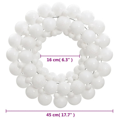 Christmas Wreath White 45 cm Polystyrene