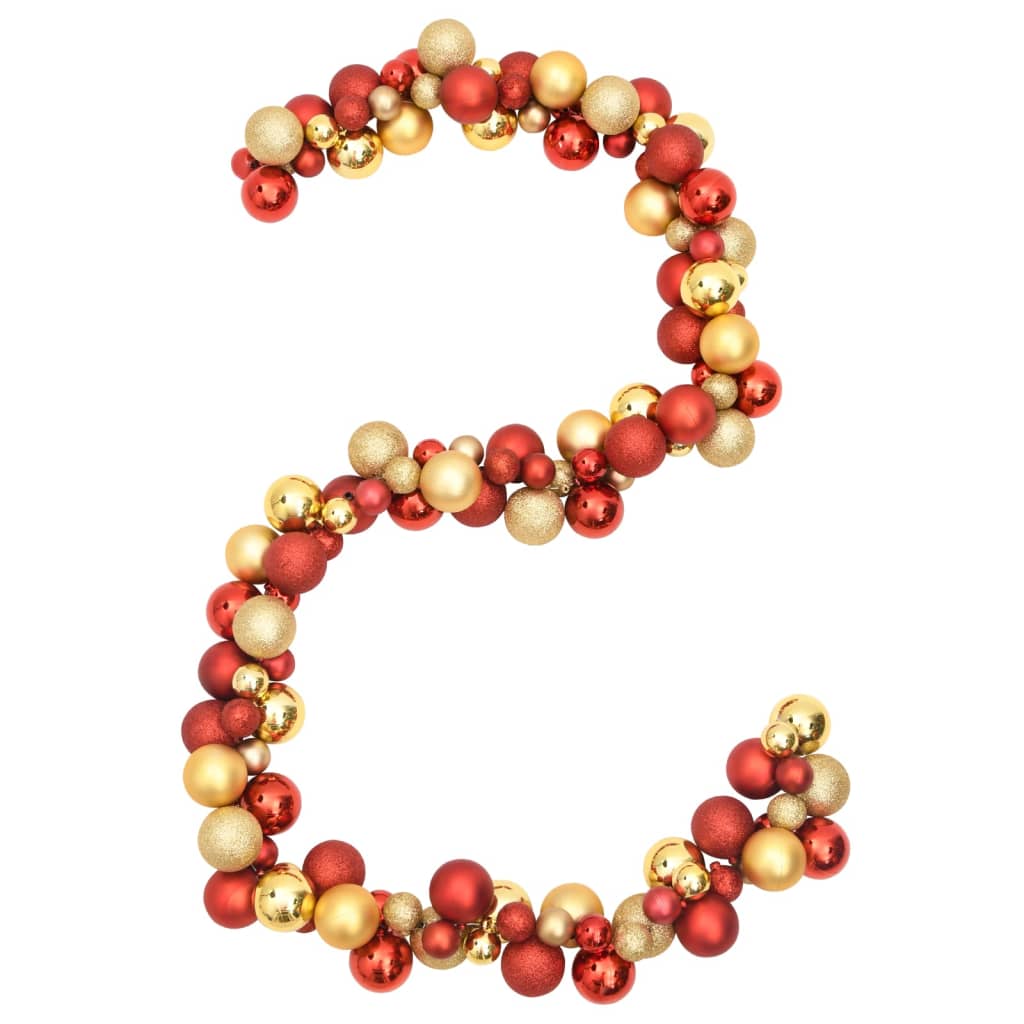 Christmas Balls Garland Red and Gold 175 cm Polystyrene