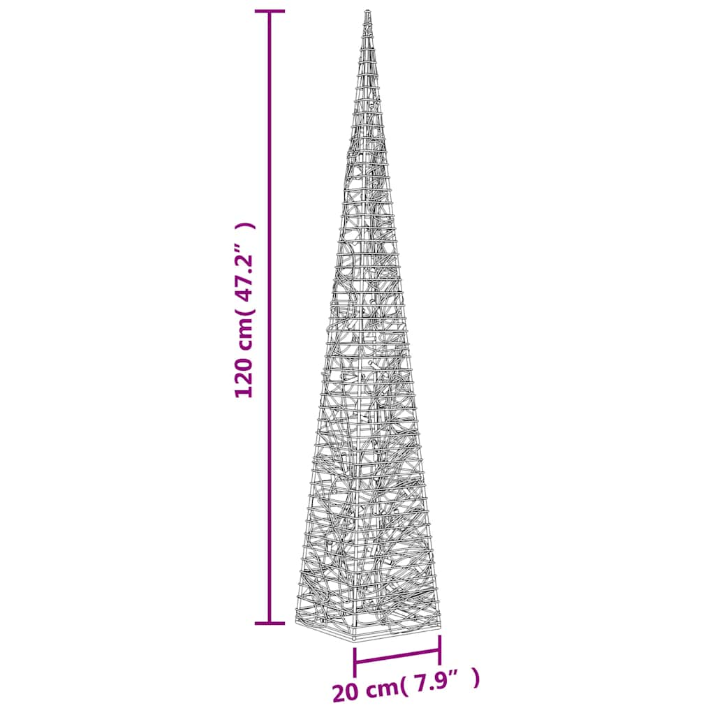 Christmas Light Cone 60 LEDs Warm White 120 cm Acrylic