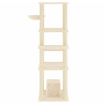 Cat Tree with Sisal Scratching Posts Cream 154 cm