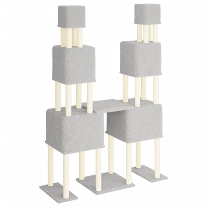 Cat Tree with Sisal Scratching Posts Light Grey 199 cm