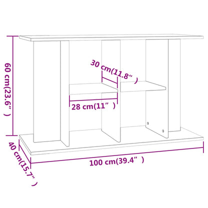 Aquarium Stand Grey Sonoma 100x40x60 cm Engineered Wood