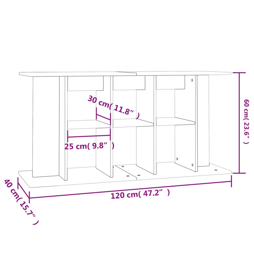 Aquarium Stand Sonoma Oak 120x40x60 cm Engineered Wood