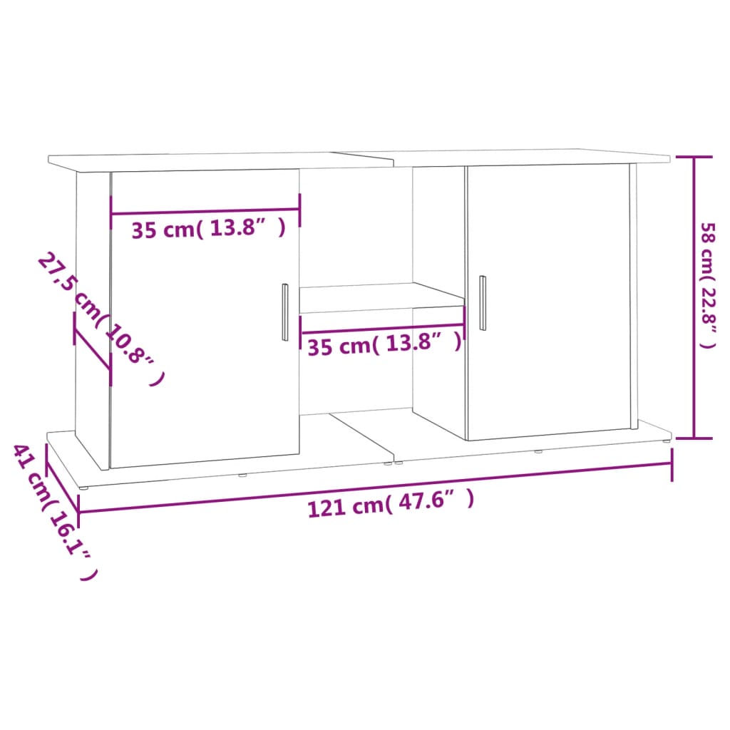 Aquarium Stand Black 121x41x58 cm Engineered Wood