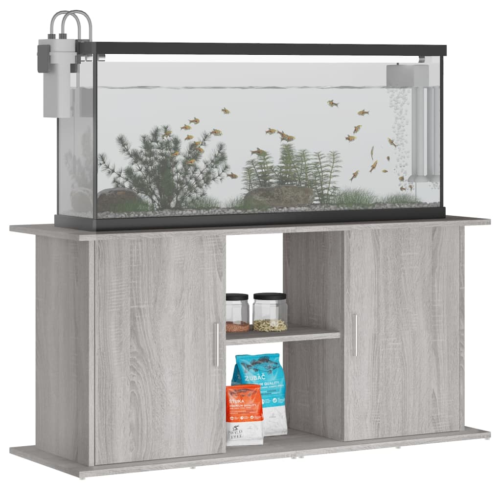 Aquarium Stand Grey Sonoma 121x41x58 cm Engineered Wood