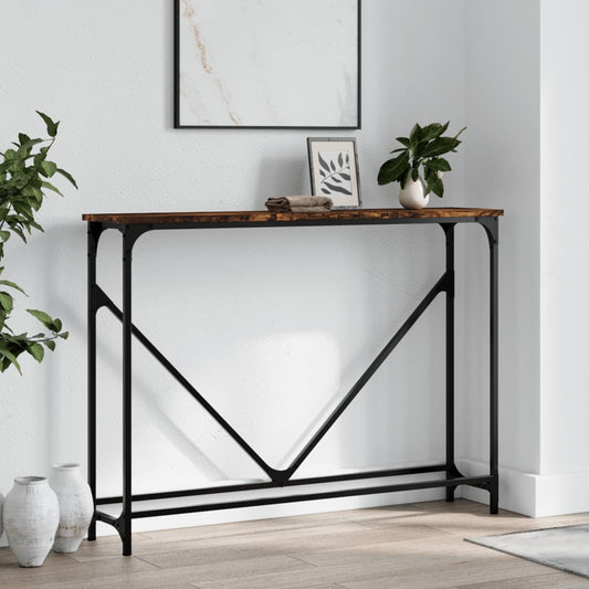 Console Table Smoked Oak 102x22.5x75 cm Engineered Wood