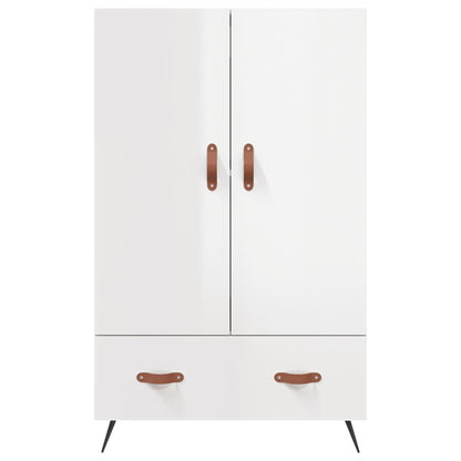 Highboard High Gloss White 69.5x31x115 cm Engineered Wood