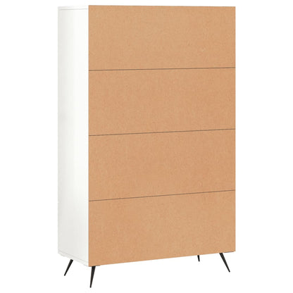 Highboard High Gloss White 69.5x31x115 cm Engineered Wood