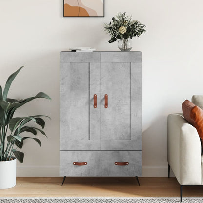 Highboard Concrete Grey 69.5x31x115 cm Engineered Wood