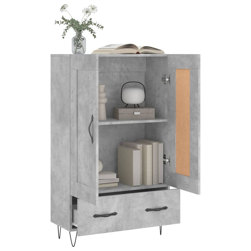 Highboard Concrete Grey 69.5x31x115 cm Engineered Wood