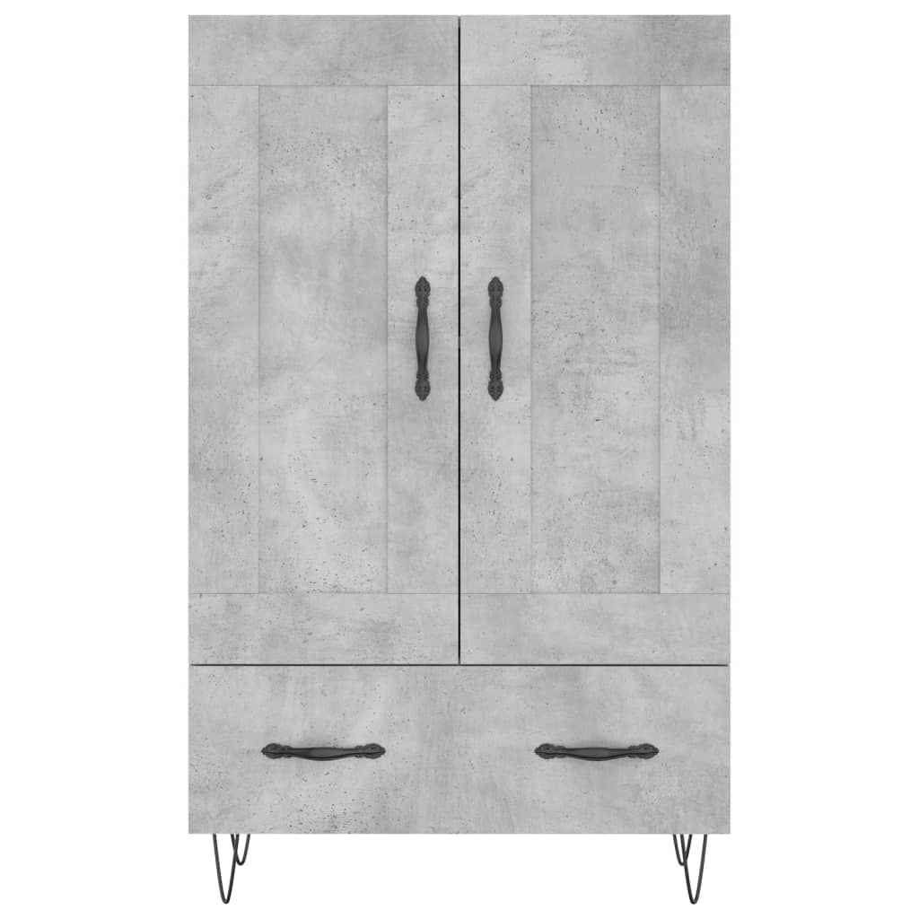 Highboard Concrete Grey 69.5x31x115 cm Engineered Wood