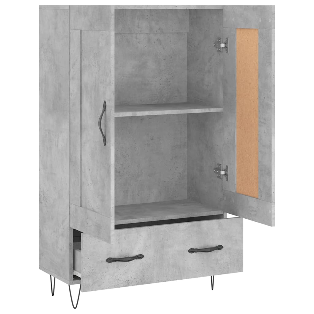 Highboard Concrete Grey 69.5x31x115 cm Engineered Wood