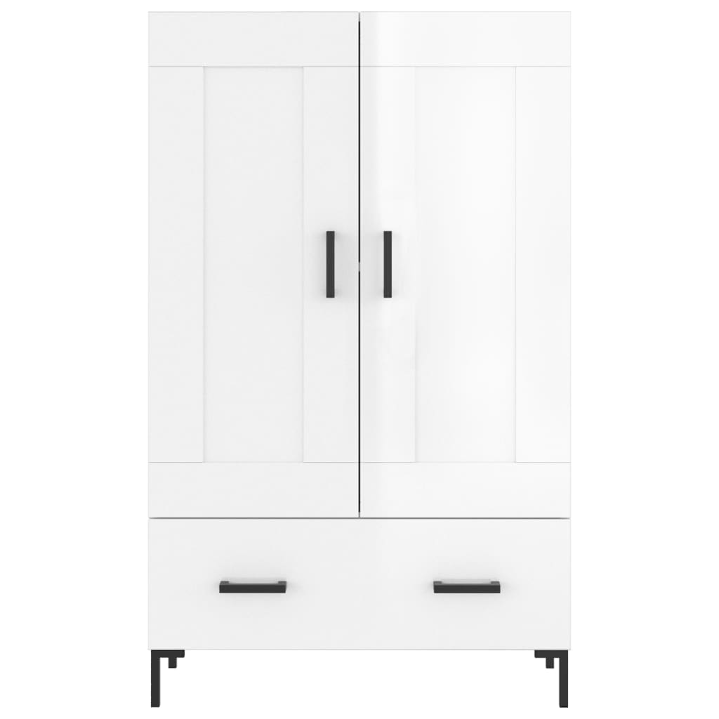 Highboard High Gloss White 69.5x31x115 cm Engineered Wood