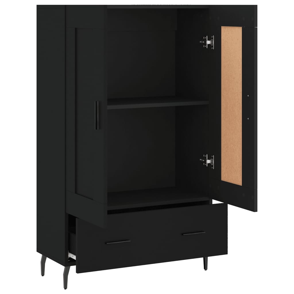 Highboard Black 69.5x31x115 cm Engineered Wood