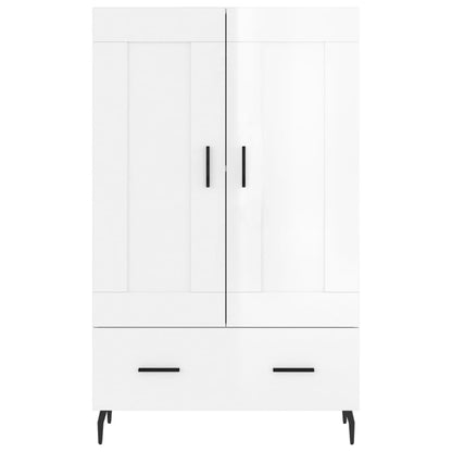 Highboard High Gloss White 69.5x31x115 cm Engineered Wood