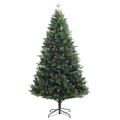 Artificial Hinged Christmas Tree with Red Berries 120 cm