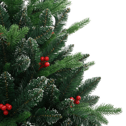 Artificial Hinged Christmas Tree with Red Berries 120 cm