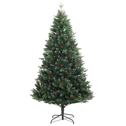 Artificial Hinged Christmas Tree with Red Berries 150 cm