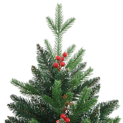 Artificial Hinged Christmas Tree with Red Berries 150 cm