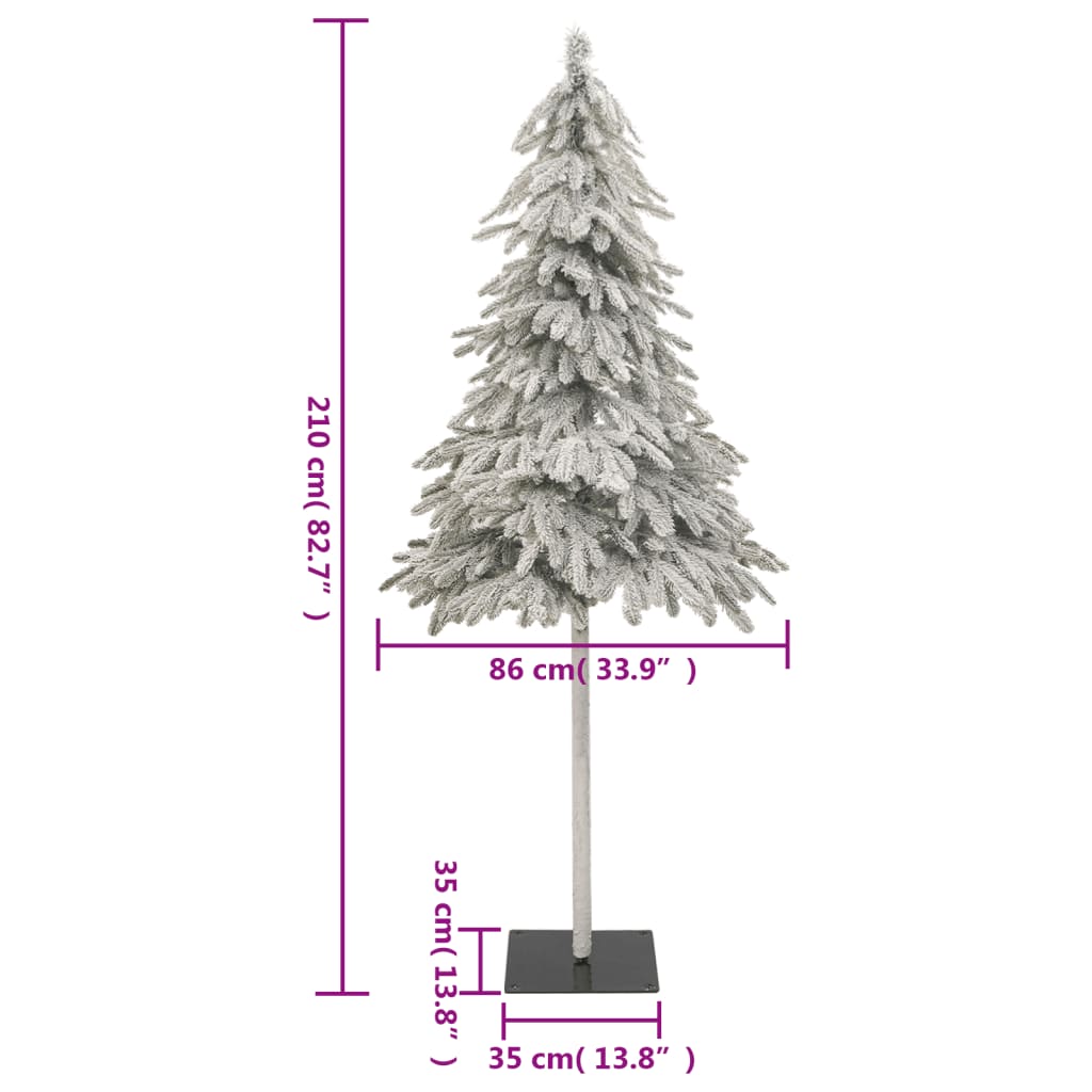 Artificial Christmas Tree with Flocked Snow 210 cm