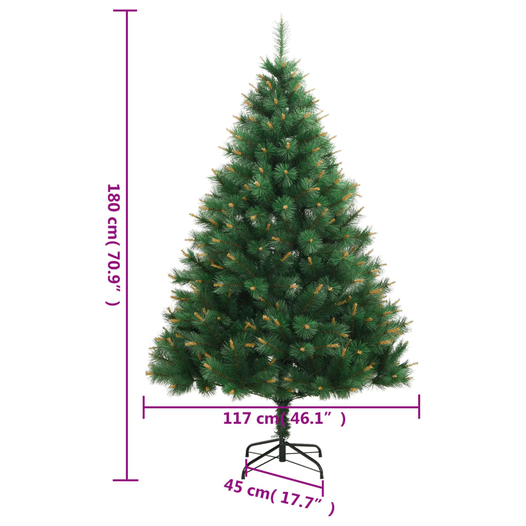 Artificial Hinged Christmas Tree with Stand 180 cm