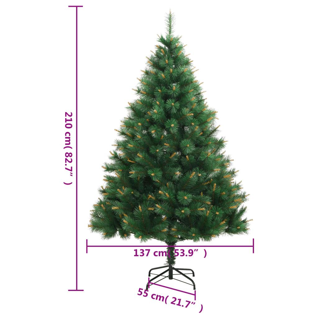 Artificial Hinged Christmas Tree with Stand 210 cm