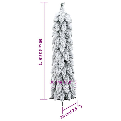 Artificial Pre-lit Christmas Tree with 30 LEDs and Flocked Snow 60 cm