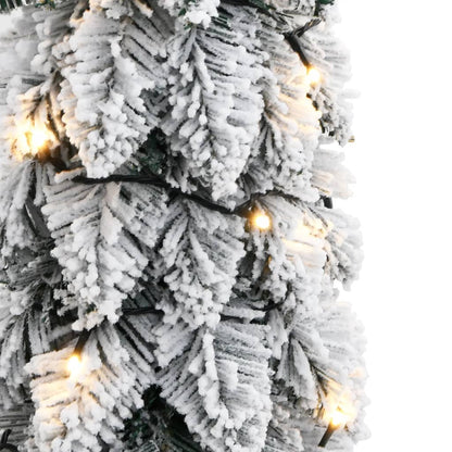 Artificial Pre-lit Christmas Tree with 30 LEDs and Flocked Snow 60 cm