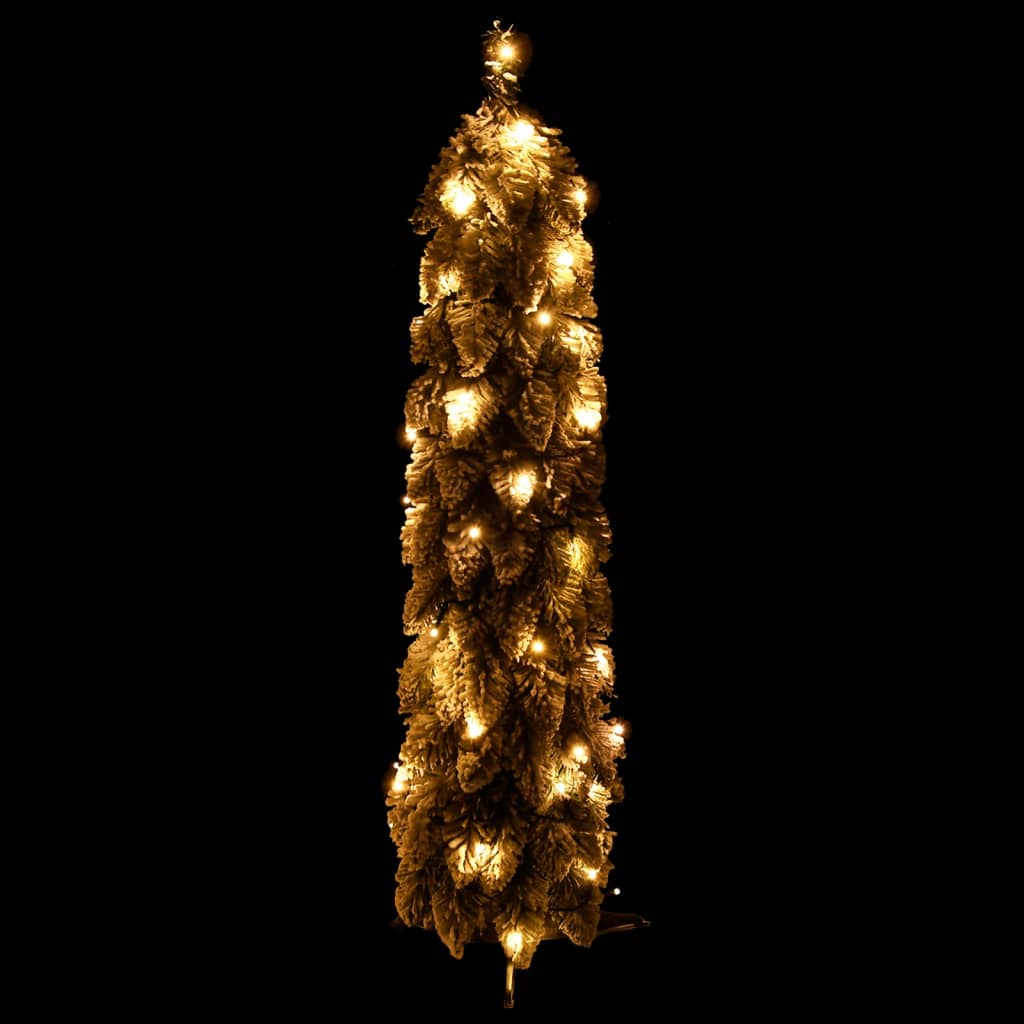 Artificial Pre-lit Christmas Tree with 45 LEDs and Flocked Snow 90 cm