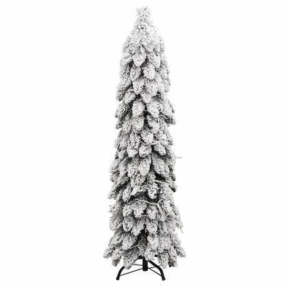 Artificial Pre-lit Christmas Tree with 80 LEDs and Flocked Snow 150 cm