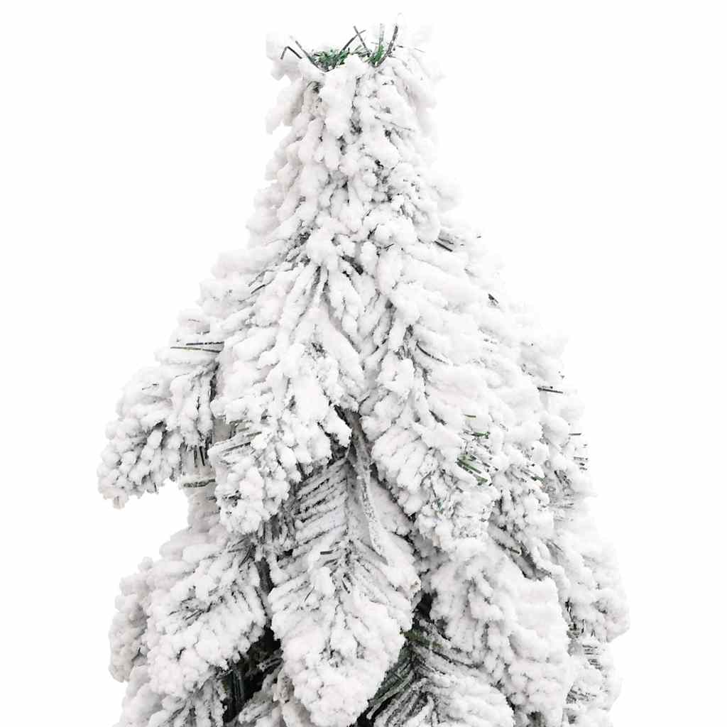 Artificial Pre-lit Christmas Tree with 80 LEDs and Flocked Snow 150 cm