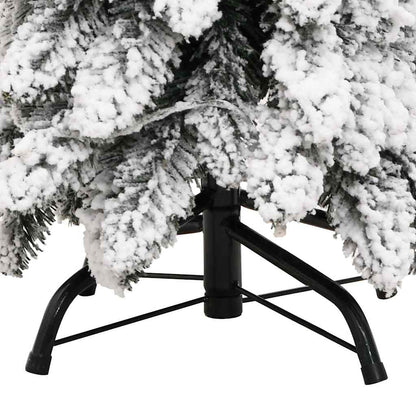 Artificial Pre-lit Christmas Tree with 80 LEDs and Flocked Snow 150 cm