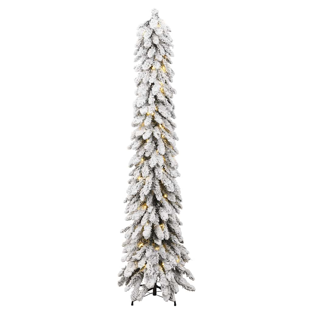 Artificial Pre-lit Christmas Tree with 100 LEDs and Flocked Snow 180 cm