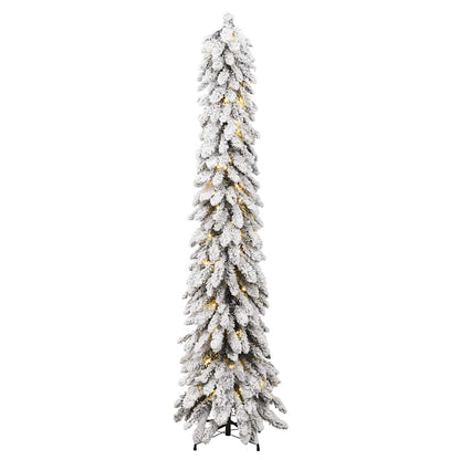 Artificial Pre-lit Christmas Tree with 100 LEDs and Flocked Snow 180 cm