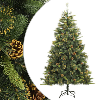 Artificial Hinged Christmas Tree with Cones 210 cm