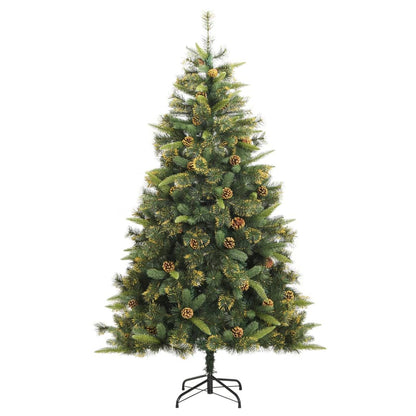 Artificial Hinged Christmas Tree with Cones 210 cm