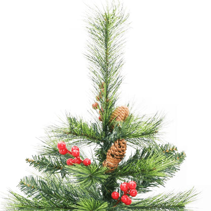 Artificial Hinged Christmas Tree with Cones and Berries 150 cm